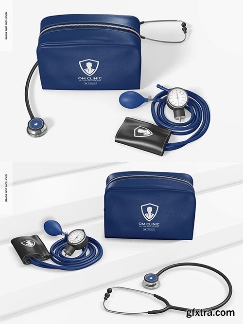 Classic blood pressure monitor kit mockup,