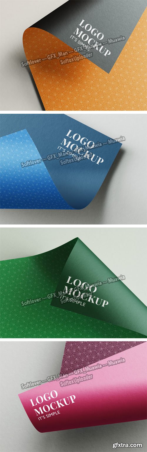 Logo on Double-sided Paper PSD Mockups Templates