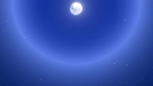 Videohive - moon halo in the night sky - 36426174 - 36426174