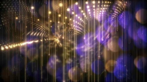 Videohive - Bright Elegant Glowing Gold Array Landscape Looping Background with Purple Bokeh - 36426645 - 36426645