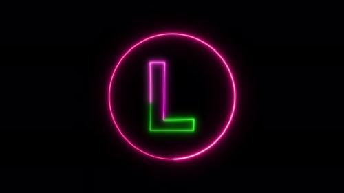 Videohive - Glowing neon font. pink and green color glowing neon letter. Vd 1312 - 36436798 - 36436798