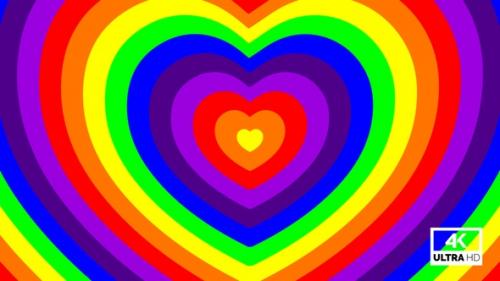 Videohive - Rainbow Heart Tunnel Colorful Love Shape 4K TikTok Trend Dj Background Looped V1 - 36437343 - 36437343
