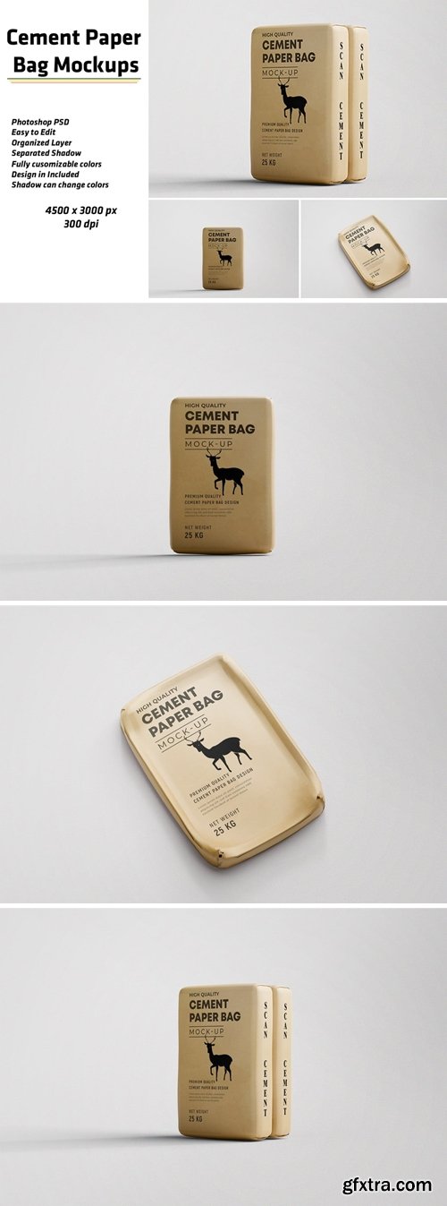 Cement Paper Bag Mockups