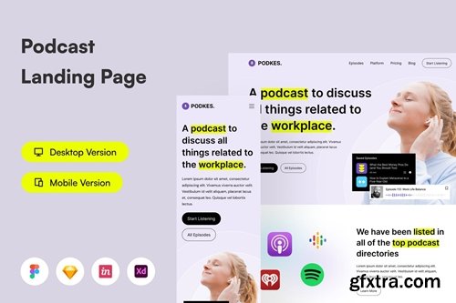 Podcast Landing Page UI KIT