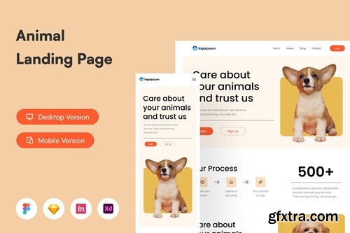 Animal Landing Page UI KIT