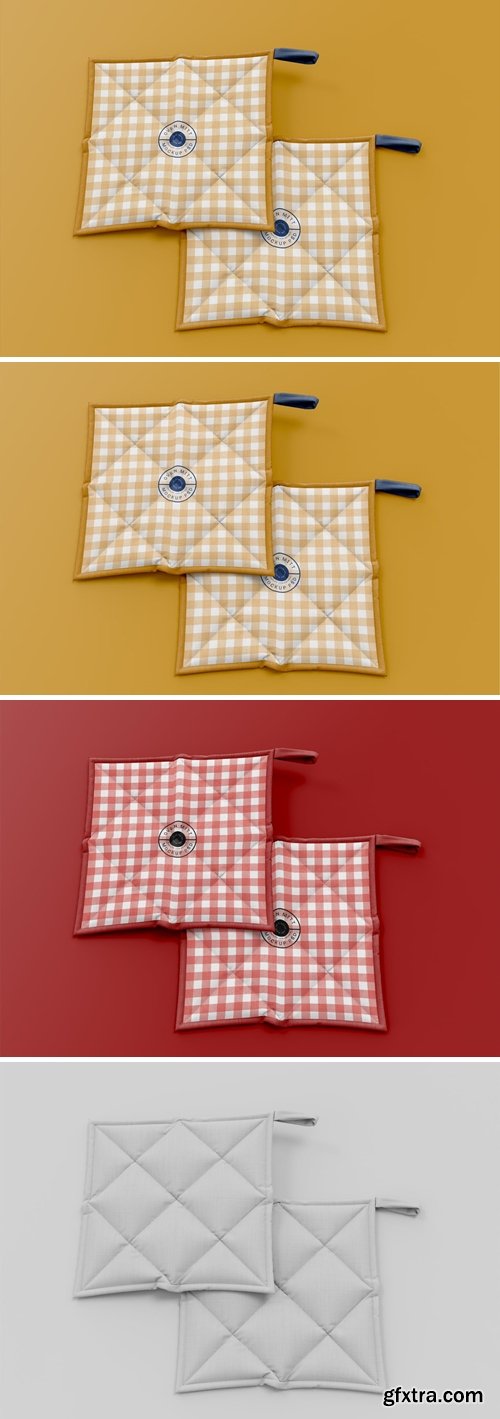 Two Oven Potholders Mockup