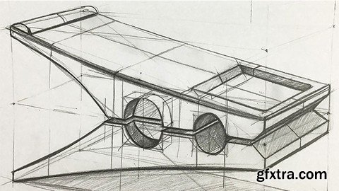 Pencil Drawing Product Drawing Design with Perspective