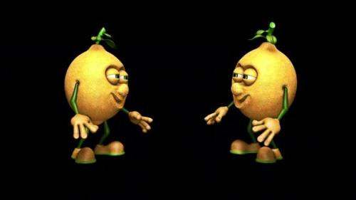 Videohive - Fun Lemons Looped Dance with Alpha Channel and Shadow - 36421001 - 36421001