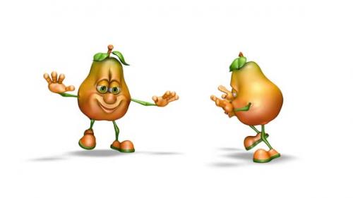 Videohive - Two Pears Looped Dance on White Background - 36421016 - 36421016