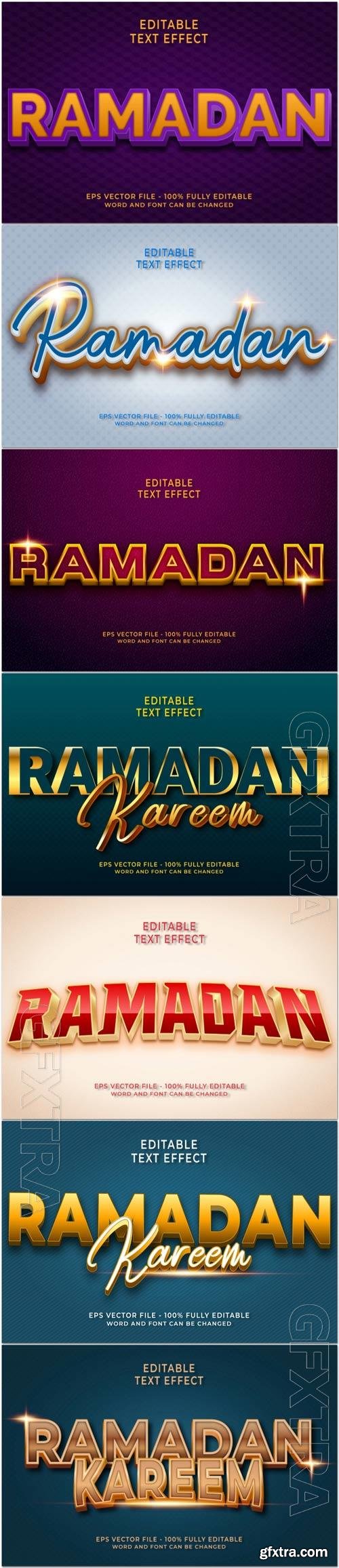 Ramadan kareem gold editable text effect