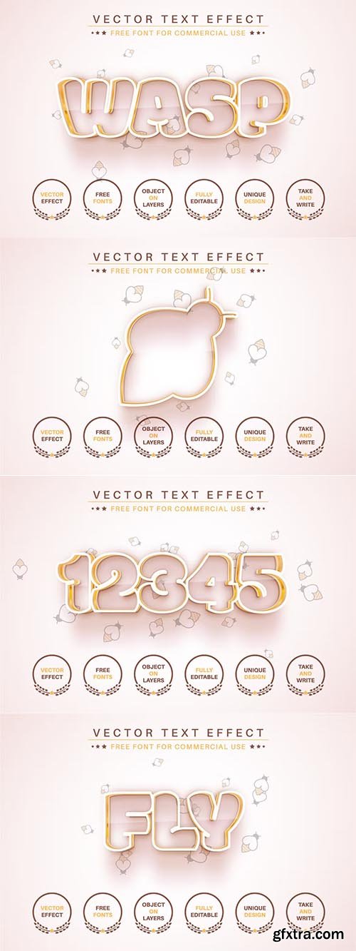 Gold Wasp - Editable Text Effect, Font Style