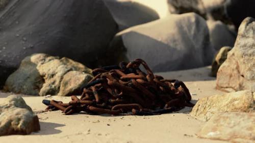 Videohive - Old Rusted Chain in the Sand - 36513172 - 36513172