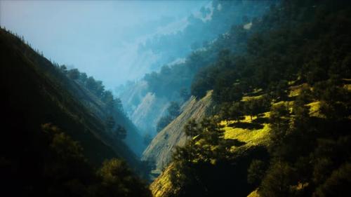 Videohive - Sunset in Mountain with Green Grass and Trees - 36525797 - 36525797