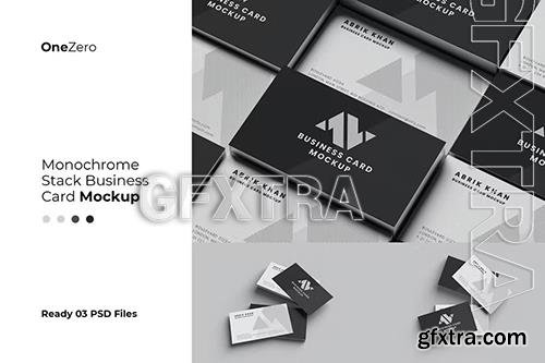 Monochrome Stack Business Card Mockup 5EXBYV4