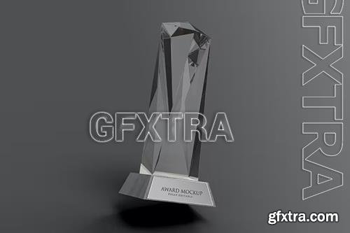 Floating Glass Trophy Mockup FYQFSS9