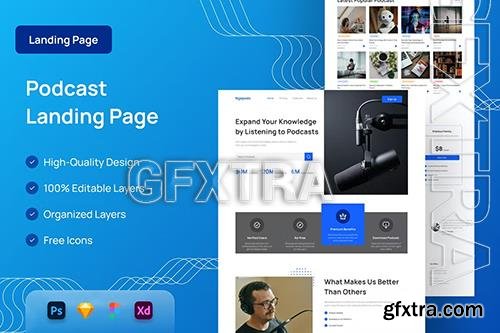 Podcast Landing Page - UI Design QDZKLVZ