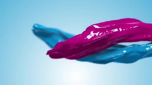 Videohive - rainbow colors, fluid simulation. spilled paint. color blue pink - 36552043 - 36552043