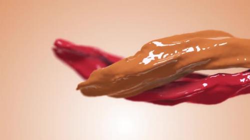 Videohive - rainbow colors, fluid simulation. spilled paint. color ocher burgundy - 36552056 - 36552056