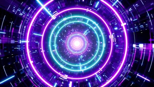 Videohive - Flashing Neon Light Cyber Tunnel - 36553367 - 36553367