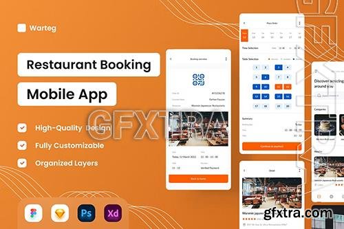 Restaurant Booking Mobile App - UI Design 4F8BUC3