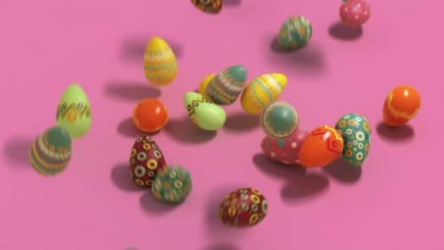 Videohive - falling easter eggs on a uniform background - 36552054 - 36552054