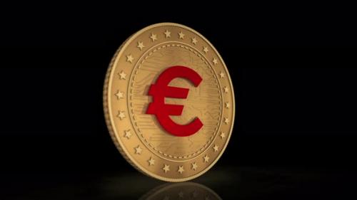 Videohive - Euro EUR currency golden coin 3d - 36554065 - 36554065