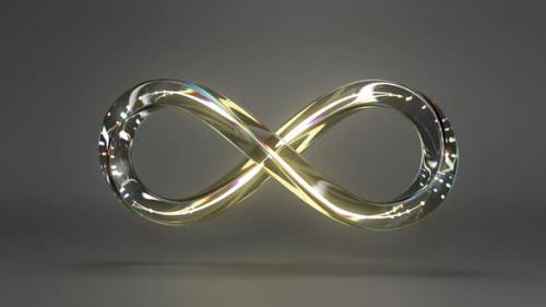 Videohive - Glass Infinity Symbol with Neon Gold in Loop Animation with Alpha Channel - 36557005 - 36557005