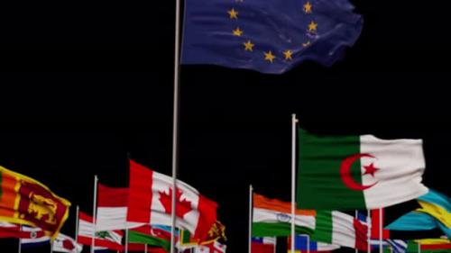 Videohive - Flag of Europe Flag With World Flags In Alpha Channel - 36563155 - 36563155