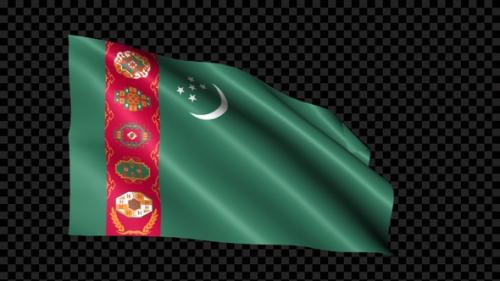 Videohive - Turkmenistan Flag Blowing In The Wind - 36563717 - 36563717