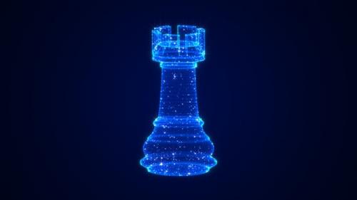 Videohive - Chess Piece Rook 3D Hologram - 36563745 - 36563745