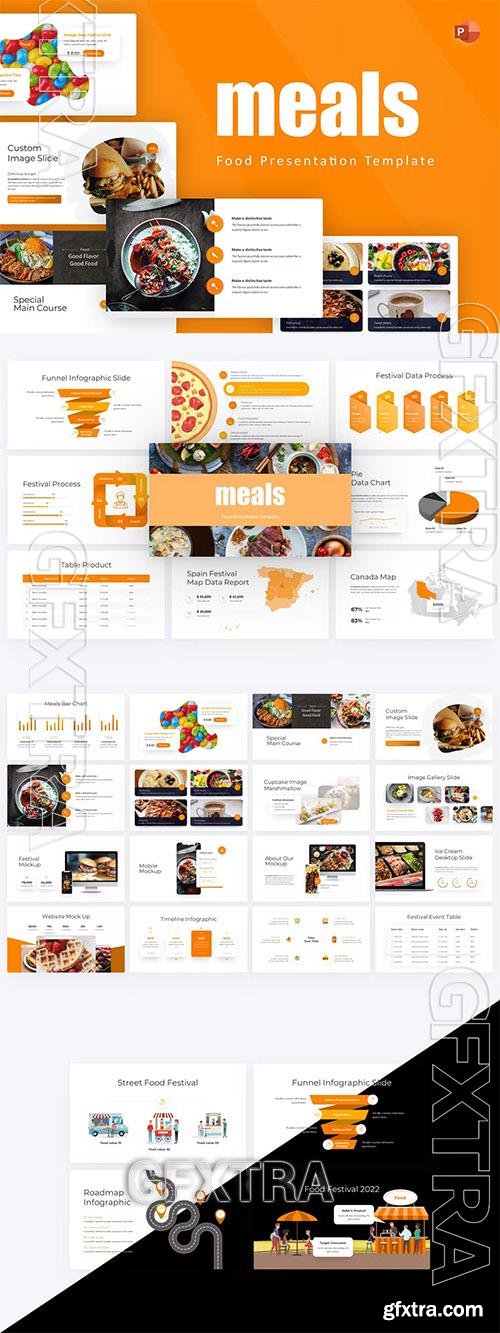 Meals Food PowerPoint Template MUDALG4