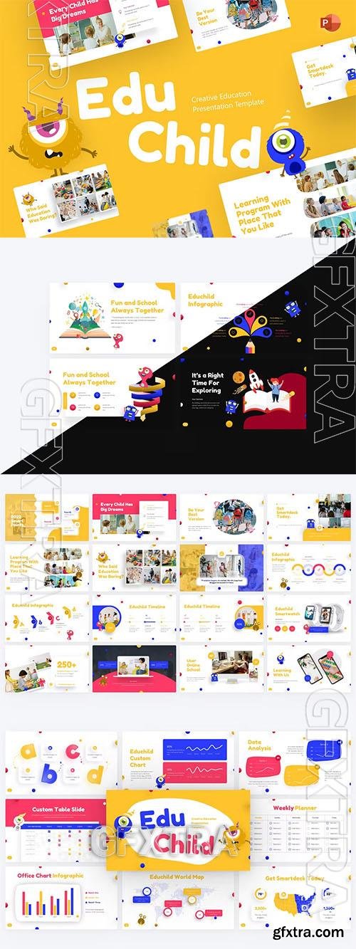 Educhild Creative Education PowerPoint Template D4DD65K