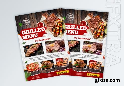 Vintage Grilled Menu Promotion Flyer Template