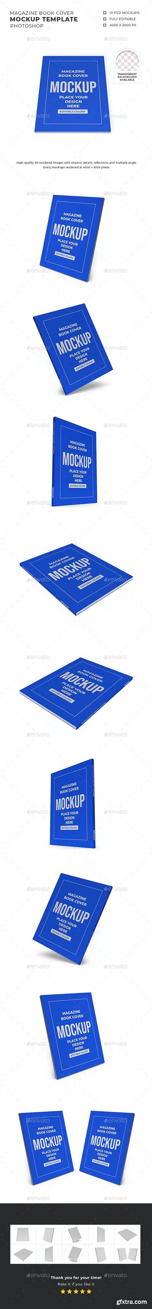 GraphicRiver - Magazine Book Cover Mockup Template Set 36610777