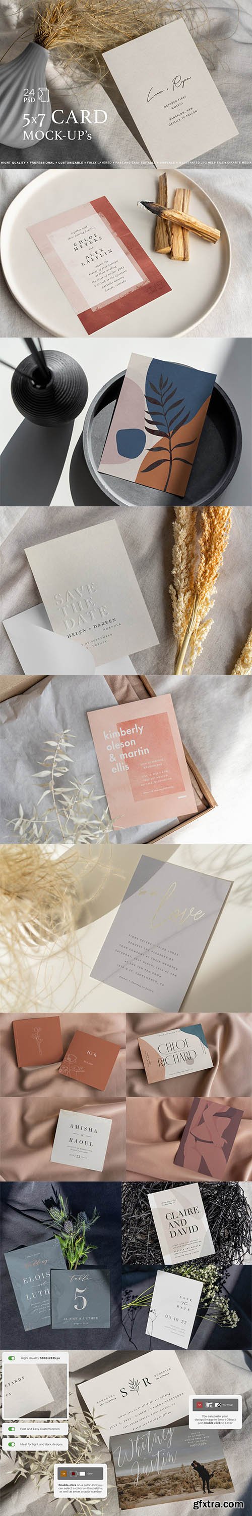 CreativeMarket - 5x7 Card / Postcard Mock-Ups 6082780