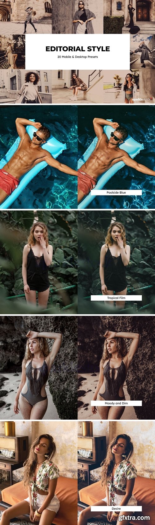 20 Editorial Style Lightroom Presets and LUTs