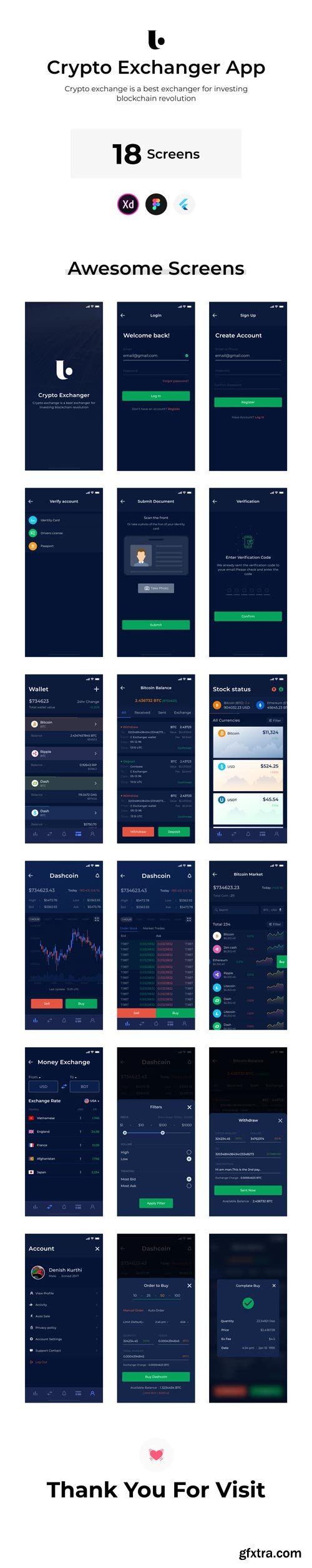 UiHut - Crypto Exchanger App UI Kit - 7973