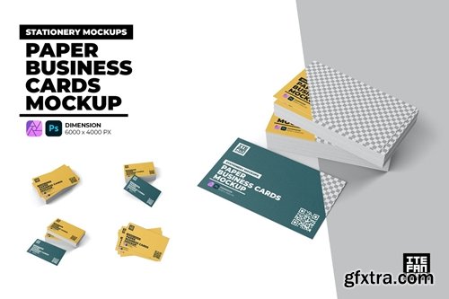 Paper Business Cards Mockup