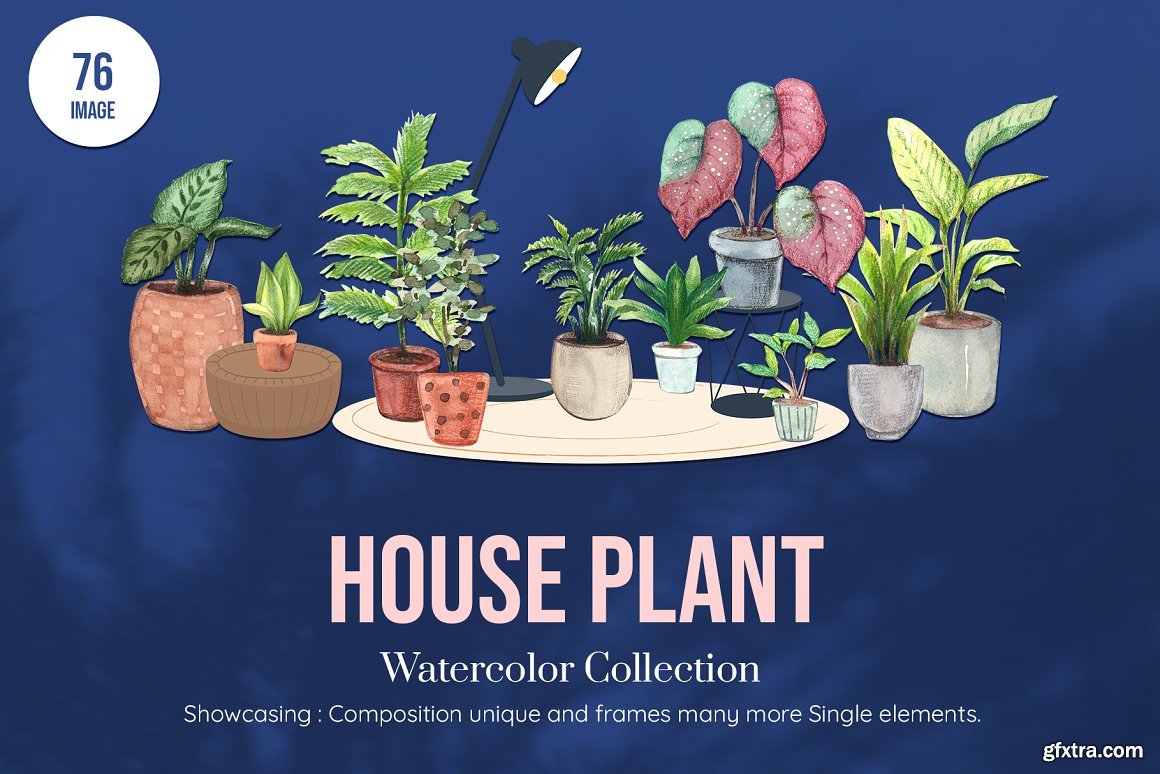 House Plants Watercolor set » GFxtra