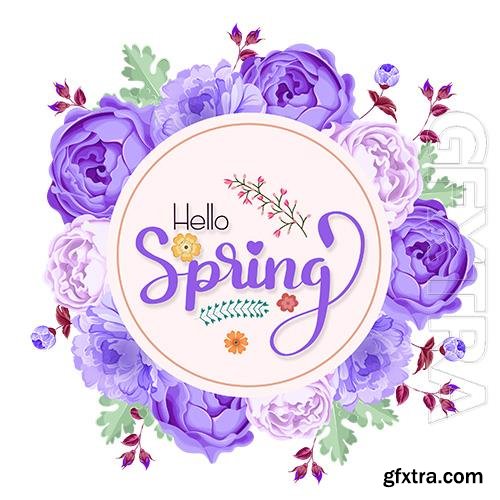 Beautiful Spring Text With Flowers