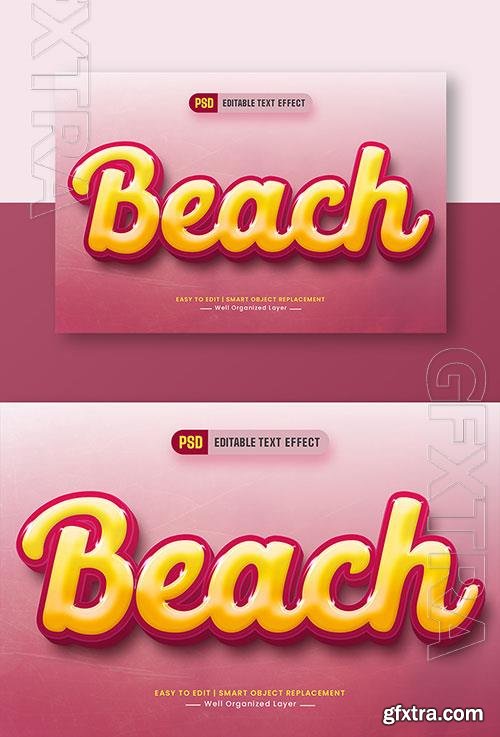 Beach 3d text style effect editable