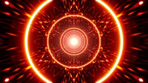 Videohive - Flickering Concentric Circle Lights Fire VJ Art Loop - 36588977 - 36588977