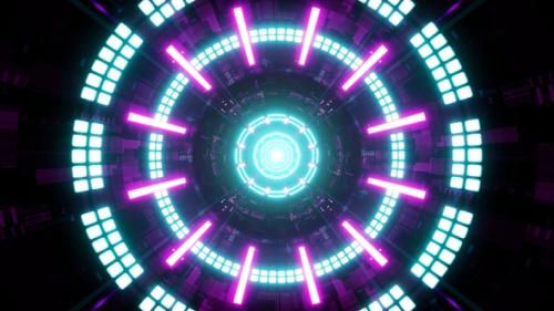 Videohive - Scientific Tunnel with Glowing Geometric Neon Lamps - 36594981 - 36594981