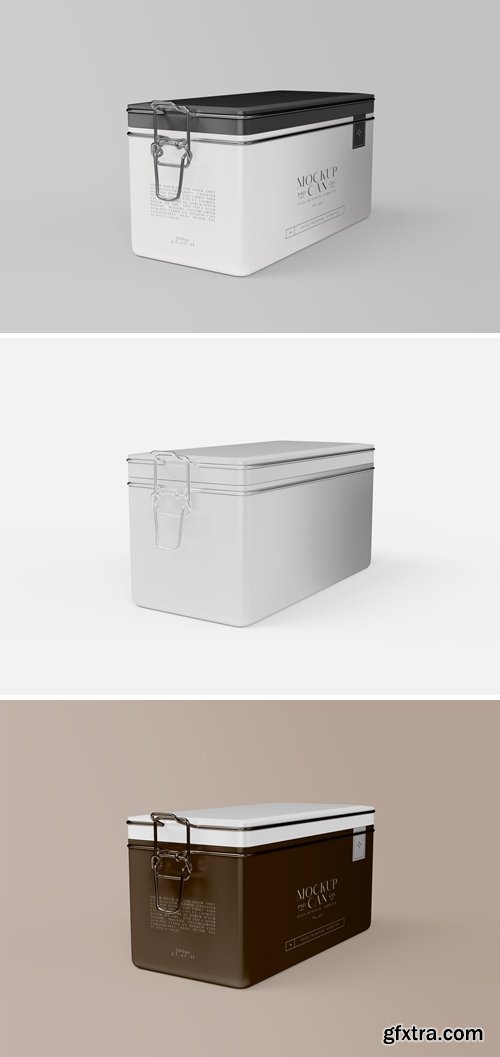 Rectangular Metallic Can Mockup