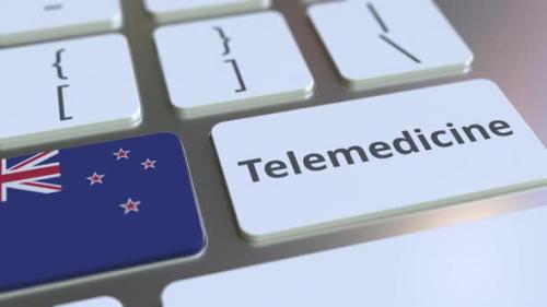 Videohive - Telemedicine Text and Flag of New Zealand on the Computer Keyboard - 36609734 - 36609734