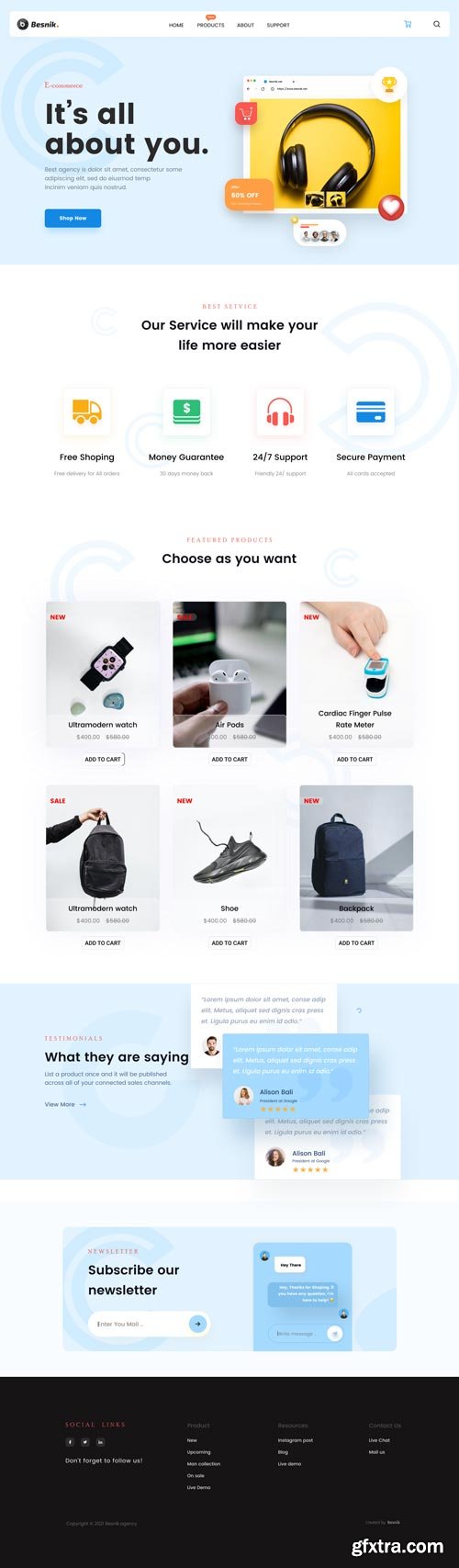 UiHut - eCommerce Landing Page - 8082