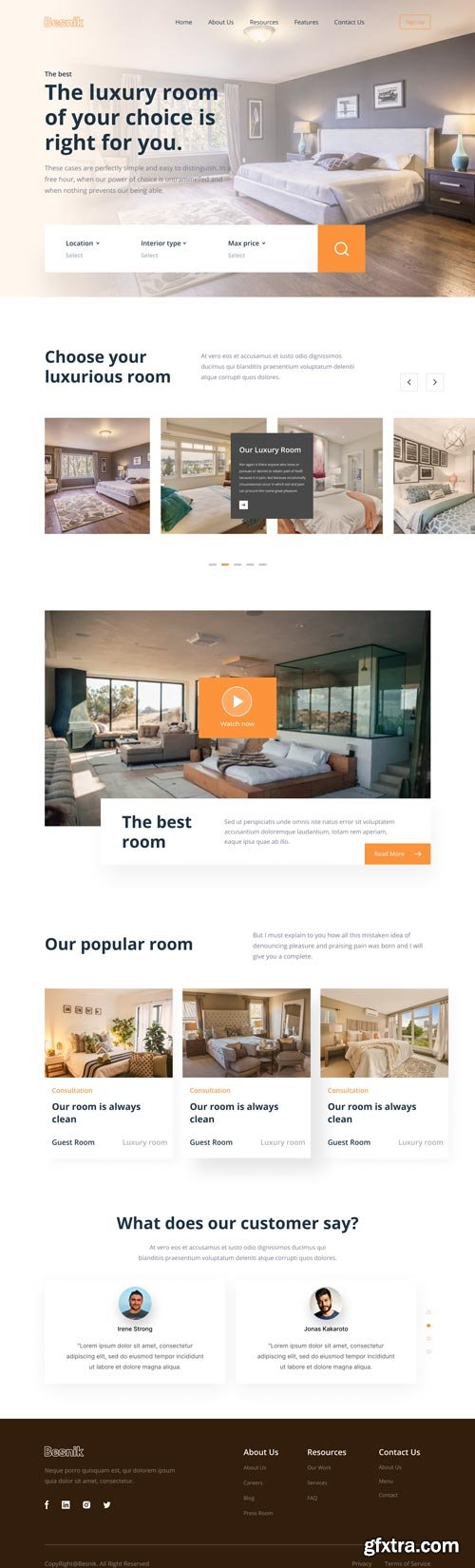 UiHut - Hotel Booking Website Template - 8092