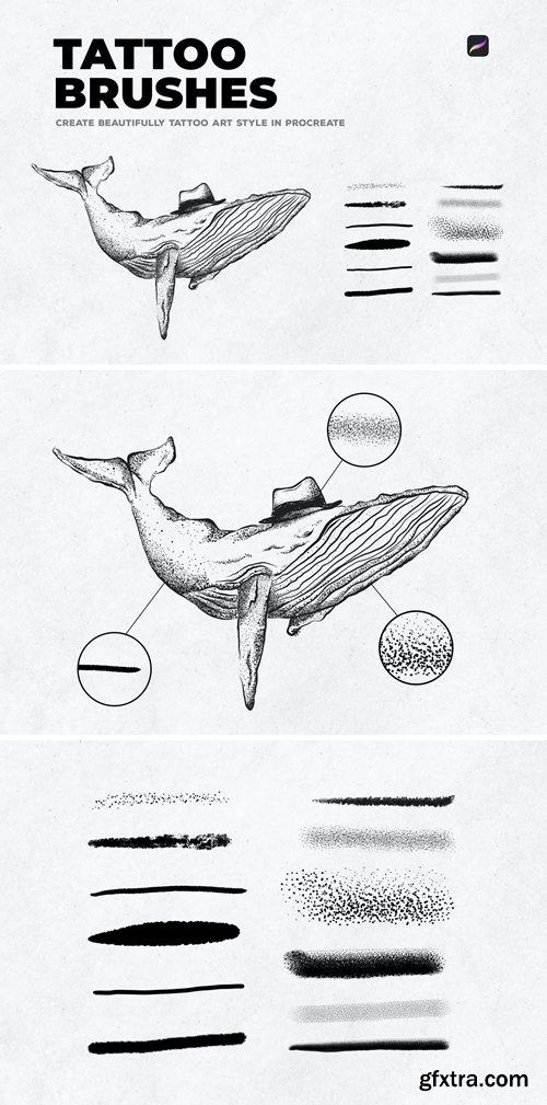 12 Tattoo Art Brushes - Procreate