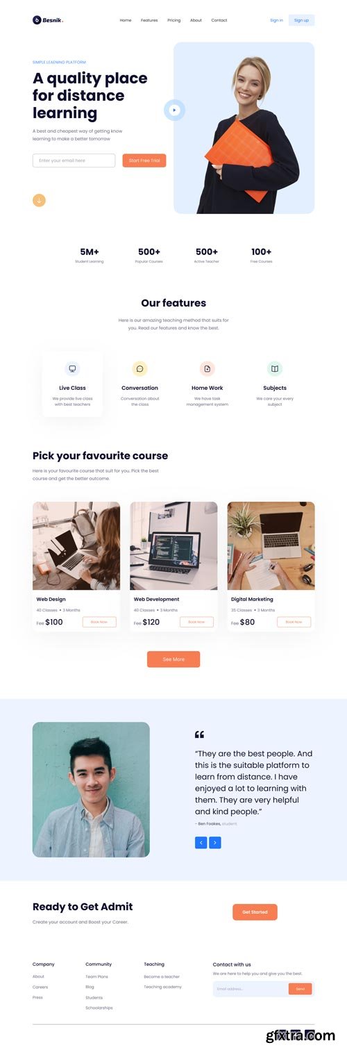 UiHut - eLearning Landing Page - 8100