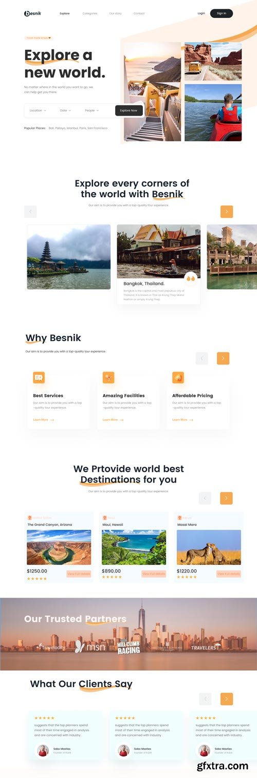 UiHut - Travel Agency Landing Page - 8102